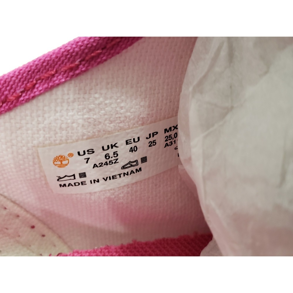 NO BOX SIZE 7 TIMBERLAND NEWPORT BAY OXFORD SNEAKERS shoes hot bright pink - Picture 2 of 6